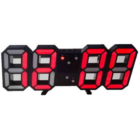 Rwoythk – Horloge numérique 3D LED – Commande vocale intelligente – Affichage heure, date, température – Réglage automatique luminosité – ABS haute qualité