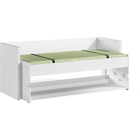 RYDER - Lit 90x200cm Blanc Convertible en Bureau