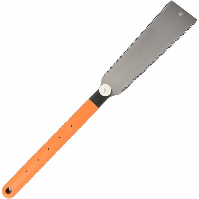 Ryoba Saw Japanese Double Edge Hand Saw - Interchangeable Chainsaw with Flexible Blade for Woodworking, Orange