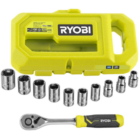 Ryobi 1/4" Ratchet & Socket Set (10pc) RHRS10PC