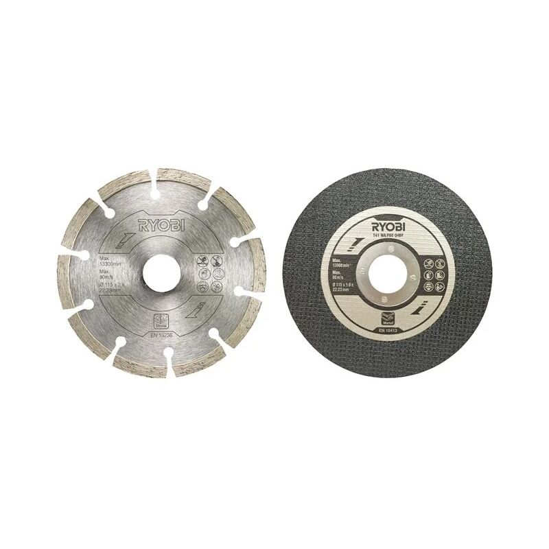 RYOBI Kit 6 disques pour meuleuse - 115 mm - RAK6AGD115