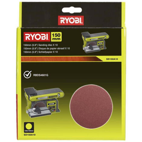 RYOBI 10 disques diamant auto agrippants 150 mm - grain 80 SD150A10