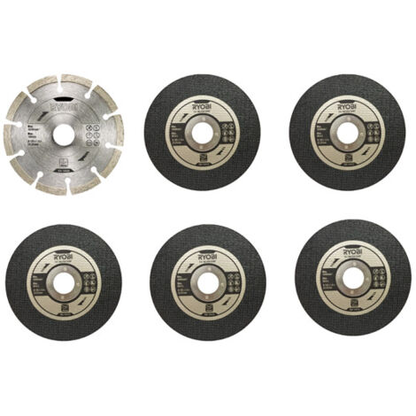 Ryobi 125mm Angle Grinder Accessory Set (6 pieces) RAK6AGD125