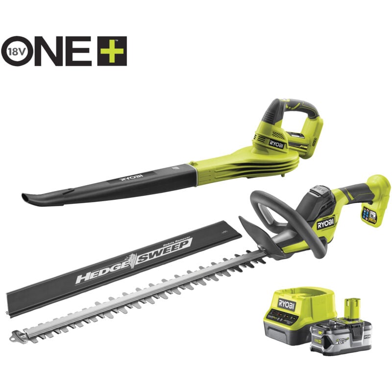 18 v one+ Kit machine sans fil combiné, 2 pièces, RY18HT55A+OBL1820S 1x4,0 Ah - Ryobi