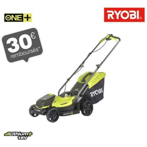  RYOBI 18 V OnePlus LitioPlus corta cortacésped de empuje 33cm - 1 batería 4.0Ah - 1 cargador RLM18X33B40 