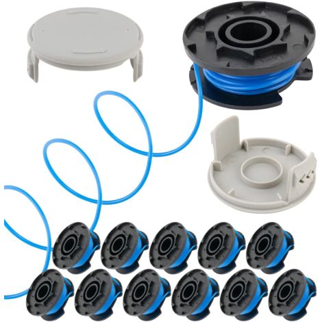 Ryobi 18v 24v 40v String Trimmer Line Spool, 0.065" Replacement Spool, Compatible with Ryobi One+ AC14RL3A, 11ft Cordless String Trimmer Line - 12 Spools + 2 String Trimmer Caps