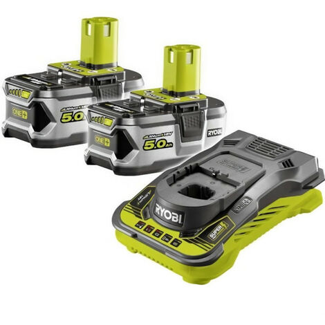 main image of "RYOBI 2 batteries 18V 5Ah + chargeur ultra rapide 5,0 A"