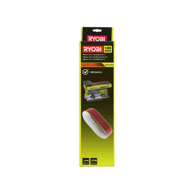 Ryobi - 5 bandes abrasives 100 x 914 mm pour ponceuse à bande - grain 80 BSS100A5
