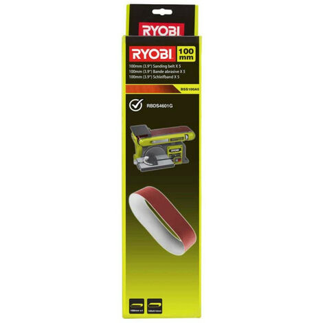 RYOBI 5 bandes abrasives 100 x 914 mm pour ponceuse à bande - grain 80 BSS100A5