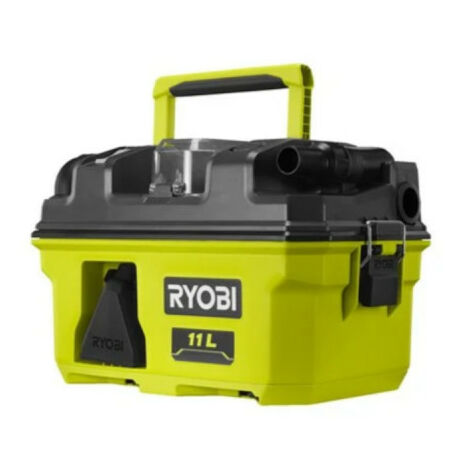 Ryobi – Aspirateur professionnel 18V – Débit d'air 1500 l/min – Puissance 115 air watts – Filtre HEPA lavable – Contenance 11L pour débris secs et humides - RV1811-0
