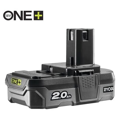 RYOBI - Batterie 18 V ONE+ 2,0 Ah lithium-Ion avec Indicateur de Niveau de Charge - Adaptée avec les Outils ONE+ Rétro-Compatible - Garantie 3 Ans - Grande Autonomie et Performance - RB18L20