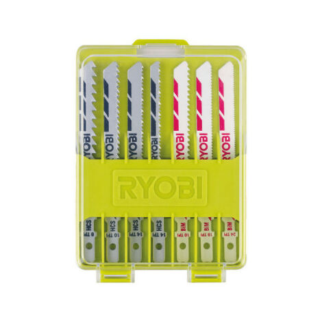 RYOBI Coffret de 10 lames pour scie sauteuse 102 mm bois - plastique - bimétal RAK10JSB