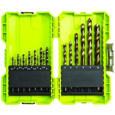 RYOBI Coffret empilable 19 forets HSS métal RAK19HSS2