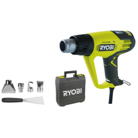 Ryobi – Décapeur thermique 2000W – Température 50-650°C – Débit d'air 250/500 l/min – 4 buses interchangeables – EHG2020LCD