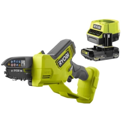 RYOBI Élagueur à main - RY18PSX10A-120 - 18V One+ Brushless - 1 batterie 2,0 Ah - 1 chargeur