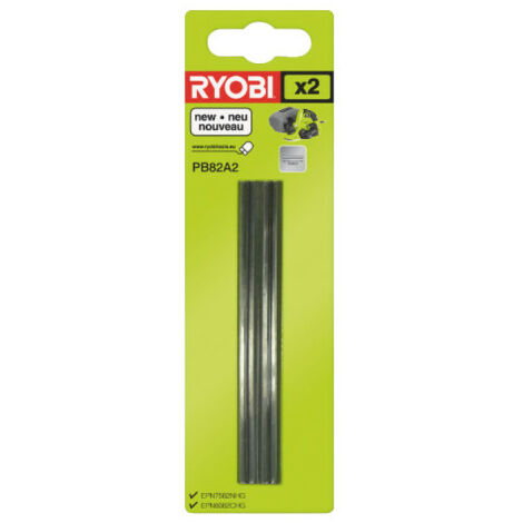 RYOBI Jeu de 2 fers jetables carbure pour rabots 82mm PB82A2