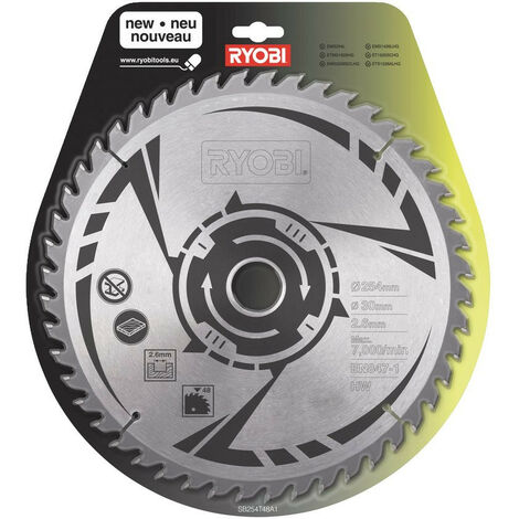 Ryobi - Lame carbure 48 dents Ø 254 x 30 mm scie à onglet et scie sur table - SB254T48A1 - TNT