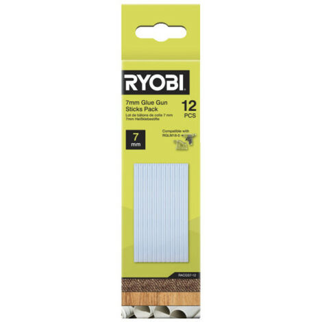 RYOBI Lot de 12 bâtons de colle - 7 mm - pour pistolet RGLM18