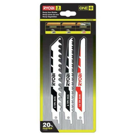 RYOBI Lot de 3 lames One+ spéciales scie sabre sans fil RAK3RBWM