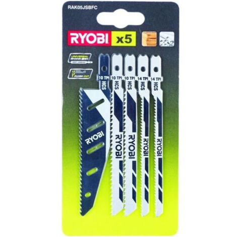 RYOBI Lot de 5 lames scie sauteuse - 100mm - RAK05JSBFC