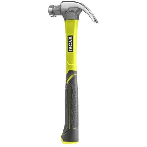 Ryobi Marteau à Griffe Courbe 560 g Manche Fibre de Verre