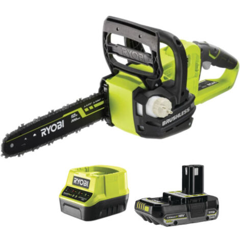 RYOBI - Motosega RYOBI OCS1830 - 18V OnePlus Brushless - 1 batteria da 2,0 Ah - 1 caricabatterie rapido
