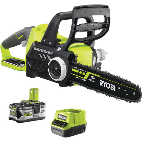 Ryobi Motosierra eléctrica inalámbrica verde de alto rendimiento