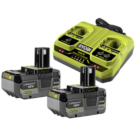 Ryobi ONE+ Dual Port Charger Kit (2 x 4.0Ah) 18V RC18240-2C40L