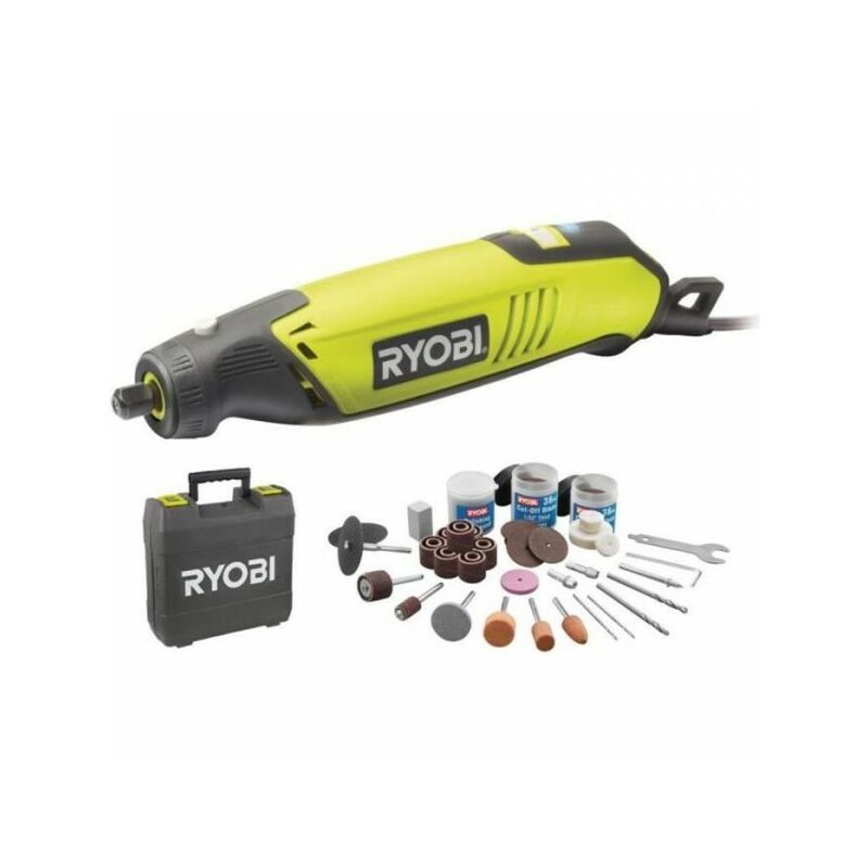 Mini-outil 150 w - 10 000-35 000 tr/min - Livré en coffret avec 115 accessoires - EHT150V - Ryobi