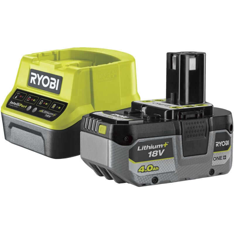Ryobi - Pack batterie 18V One+ 4.0Ah LithiumPlus et chargeur rapide 2.0Ah Lithium-ion RC18120-140