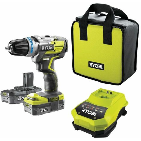 Ryobi Perceuse Visseuse A Batterie 18v 2x2ah Lithium R18pdbl 220s 5133003436