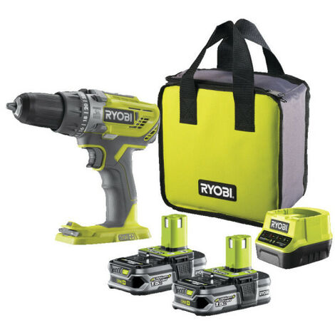 RYOBI Perceuse-visseuse à percussion 18V One+ - 2 Batteries 1.5Ah - 1 Chargeur - R18PD3-215S