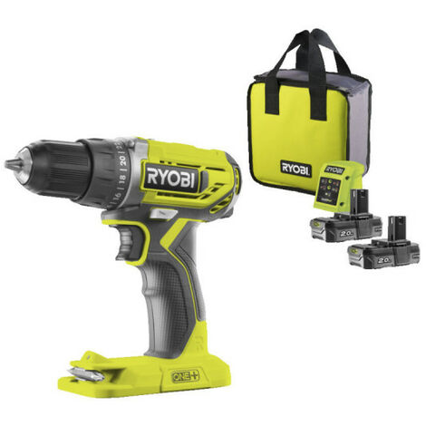 RYOBI Perceuse Visseuse - R18DD2-220S - 18V One Plus - 2 batteries 2,0Ah - 1 chargeur