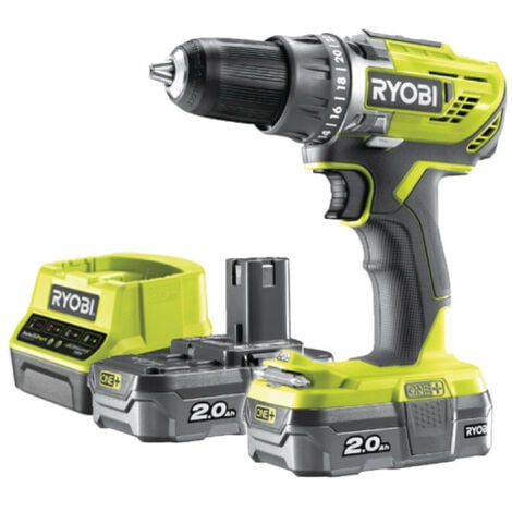 RYOBI Perceuse-visseuse - R18DD3-220S - 18V One+ - 2 batteries 2.0Ah - chargeur rapide