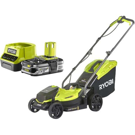  RYOBI Push Mower 18V OnePlus OLM1833B Pack - 1 Batería 2.5Ah - 1 Cargador Rápido RC18120-125 