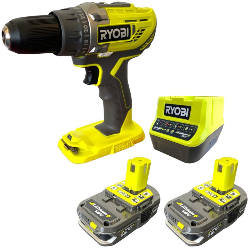 R18DD3-215 Perceuse-visseuse sans fil 18 v 13 mm 50 Nm + 2x batterie 1,5 Ah + chargeur - Ryobi