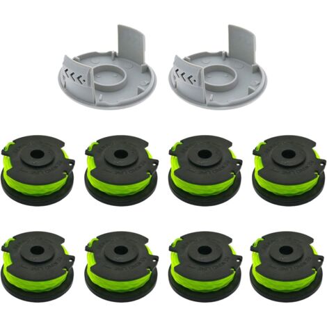 Ryobi RAC143 Lot de 10 bobines de fil de rechange pour débroussailleuse 36 V avec capuchon RAC142 Compatible avec RLT36B33 et RY36LT33A-0
