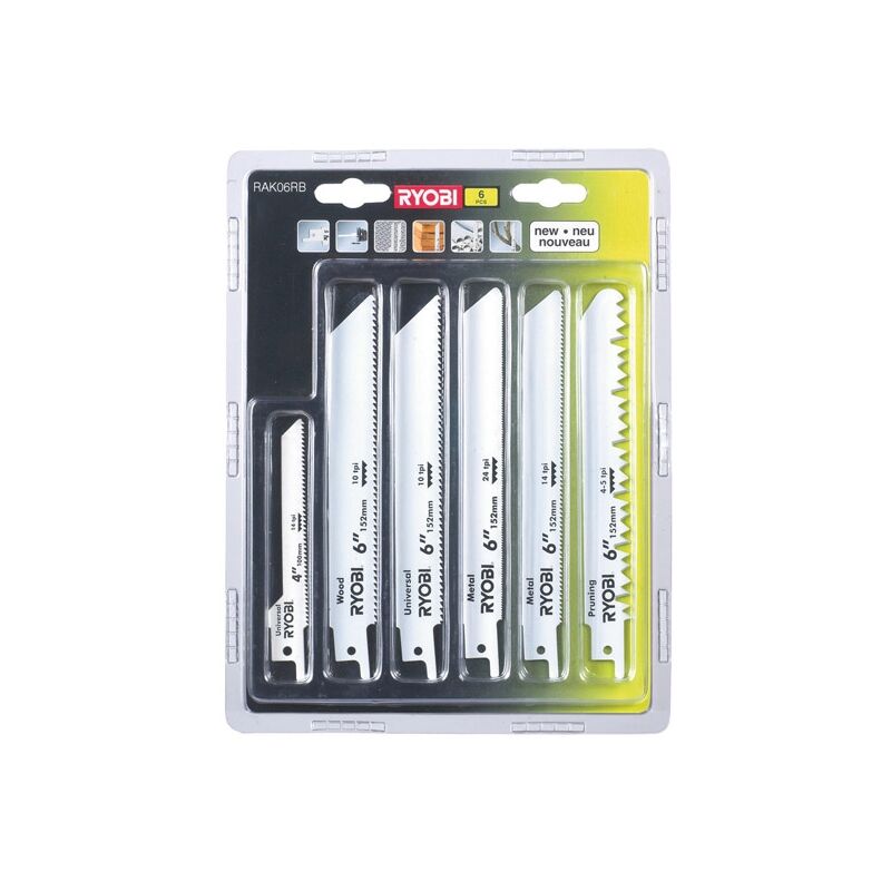 6 Piece Recip Blade Kit RAK06RB - Ryobi