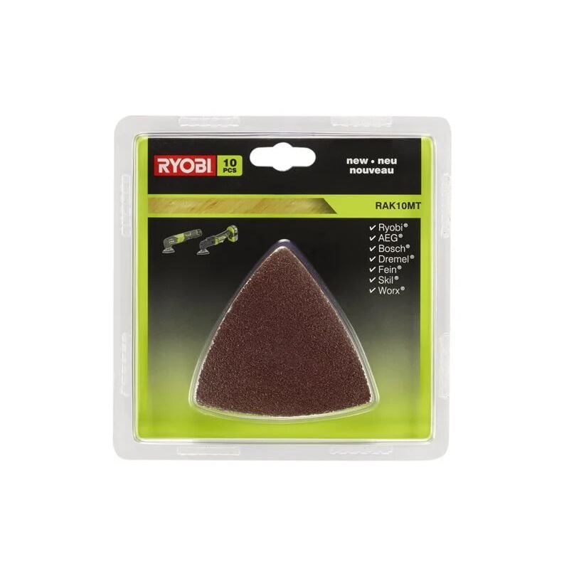 Image of RAK10MT Kit 10 Universal-Schleifpapiere Multifunktionswerkzeug 60/80/120 - Ryobi