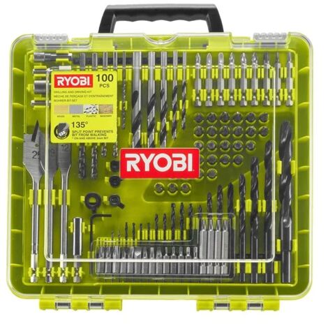 Ryobi RAKDD100 Kit 100 Bits 1/4" Esagonale Punte Mecchie Trapano Avvitatore