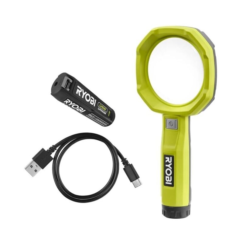 Ryobi RML4-120G Lente Ingrandimento Batteria 4V USB 3x Lithium 1x2.0Ah