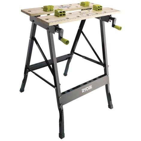 Ryobi RWB01 Klappbare Arbeitsplatte, max. 100 kg, 605 x 180 x 120 mm, Bambus, Metall