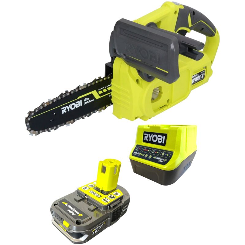 Ryobi - RY18CS20A-115 Tronçonneuse à chaîne sans fil 18 v one+ 20 cm Compact + 1x batterie 1,5 Ah + chargeur