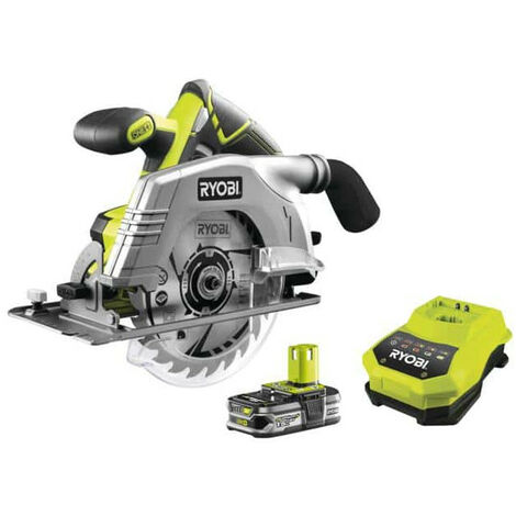 RYOBI Scie circulaire 18V One+ - Batterie 4.0Ah - Chargeur rapide RC18120-140 - Sac de transport R18CS-L40S