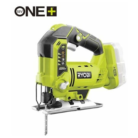 RYOBI - Scie Sauteuse Pendulaire 4 Positions 18 V ONE+ Sans Fil Pour Coupes Parfaites, Sans Éclat, Droites, de Finitions, Chantournage des Planches, Mélaminés, Contreplaqués, Métal - R18JS-0