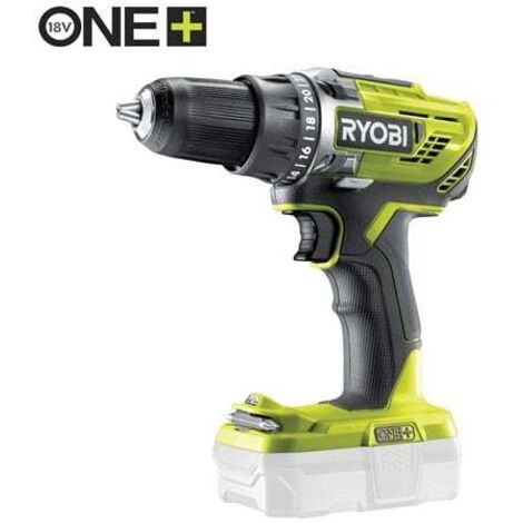 RYOBI - Trapano avvitatore 18V ONE+ - 50NM, 500-1800 giri/min, 2 velocità - Mandrino da 13 mm, LED, impugnatura GripZone, interruttore di inversione della rotazione, portapunte - senza batteria Lithiu