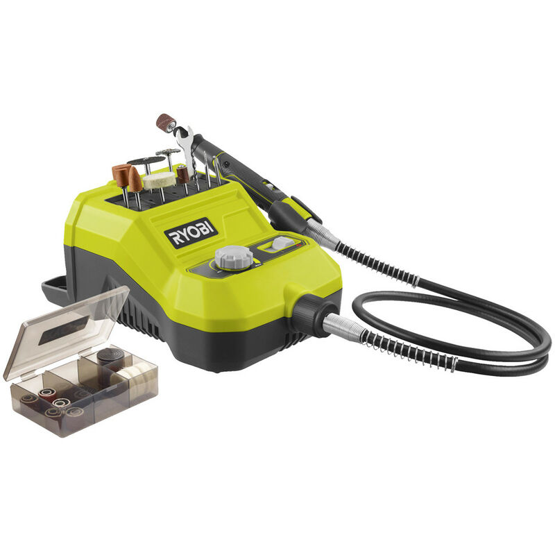 Image of R18RT-0 - utensile rotativo 18V per levigare, lucidare, incidere e tagliare con 33 accessori inclusi - senza batteria Ryobi