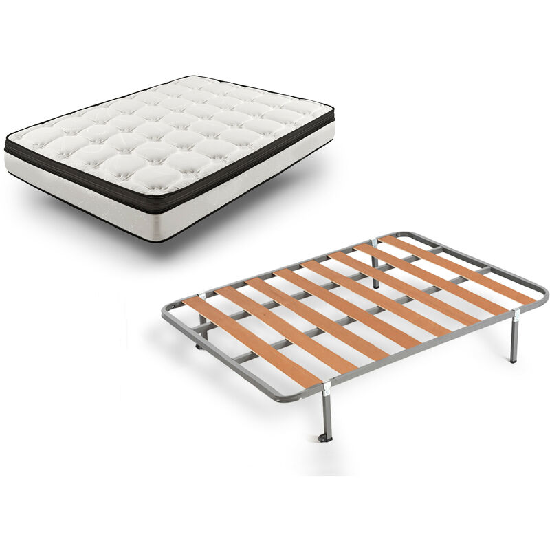 

Rz42 - Colchon + Somier Basic Con Patas, Medida 80x200 Cm. Nucleo Alta Densidad Transpirable Con Tejido 3d.