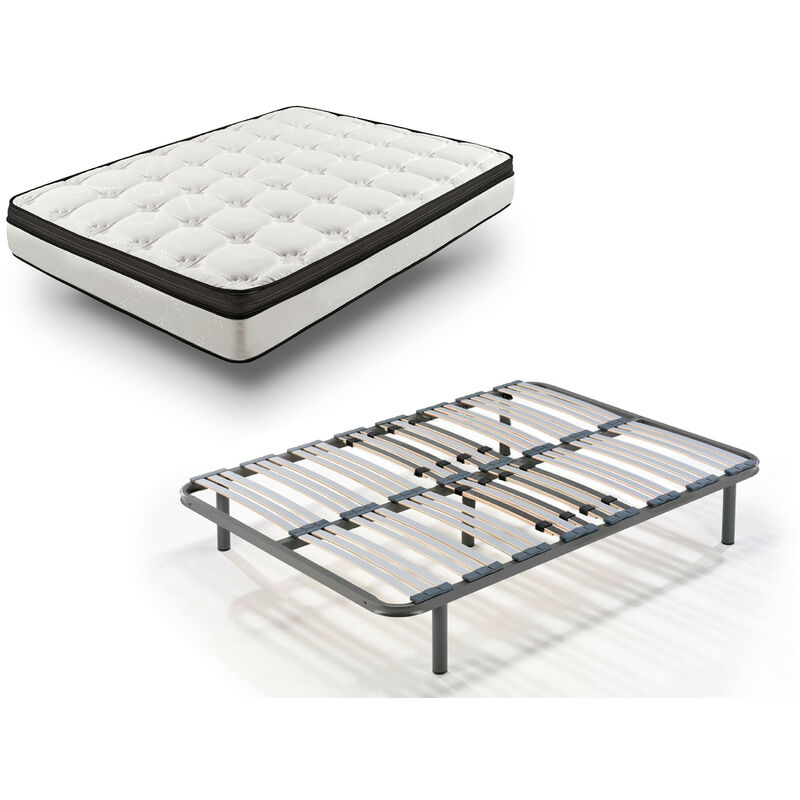 

Hogar24 - Rz42 - Colchon + Somier Multilanimas Con Patas, Medida 180x180 Cm. Nucleo Alta Densidad Transpirable Con Tejido 3d.