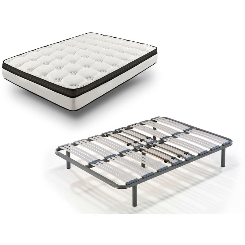 

Hogar24 - Rz42 - Colchon + Somier Multilanimas Con Patas, Medida 180x190 Cm. Nucleo Alta Densidad Transpirable Con Tejido 3d.
